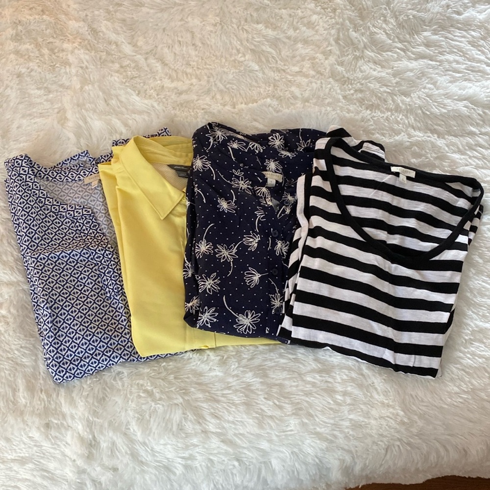 Talbots And Eddie Bauer Lot. 3 Tops And A Maxi Dr… - image 1